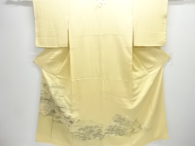 未使用品　寿光織厳島神社模様織出し一ツ紋色留袖（比翼付き）